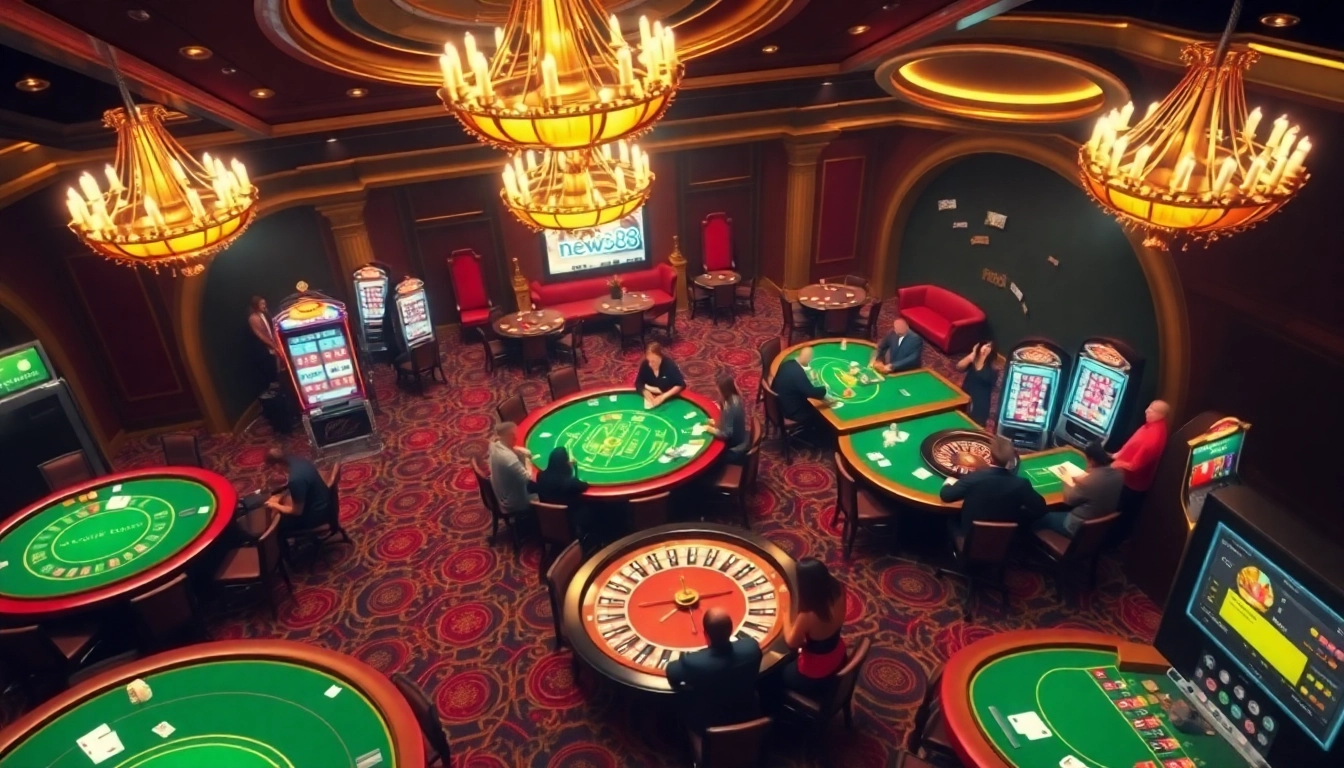 Experience thrilling gameplay at new88 with vibrant casino tables and dynamic players.