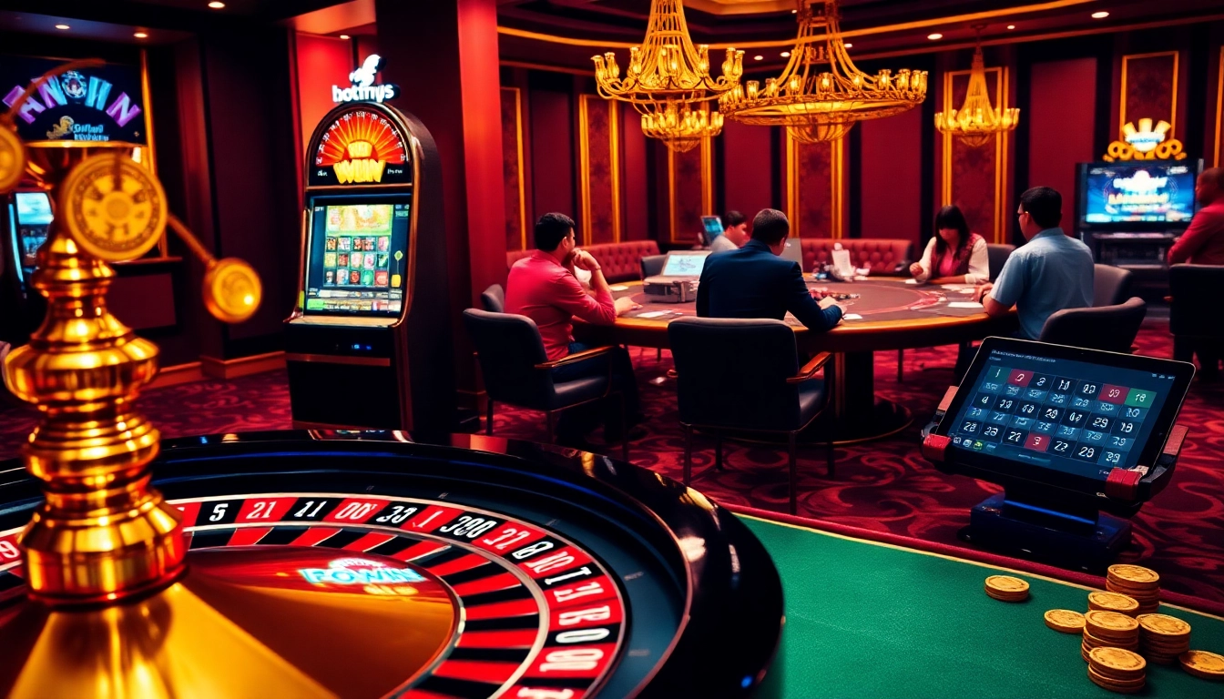 Experience the thrill of winning big at 78WIN Casino with vibrant games and luxurious atmosphere.