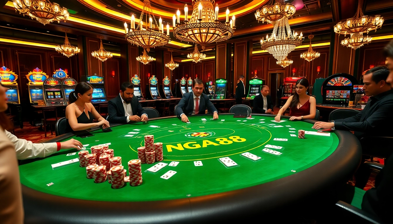 Experience the thrill of GG88 with engaging poker gameplay and luxurious casino surroundings.