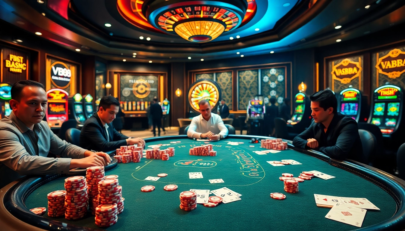 Experience high-stakes excitement at VB88 with thrilling poker games and vibrant casino atmosphere.