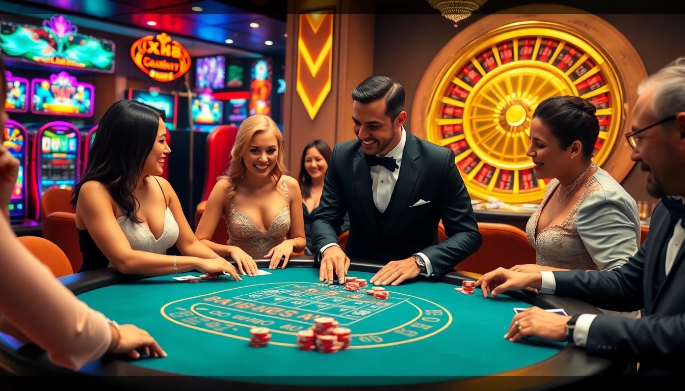 Experience the excitement of winning at https://xx88.cheap with players at a vibrant casino table.
