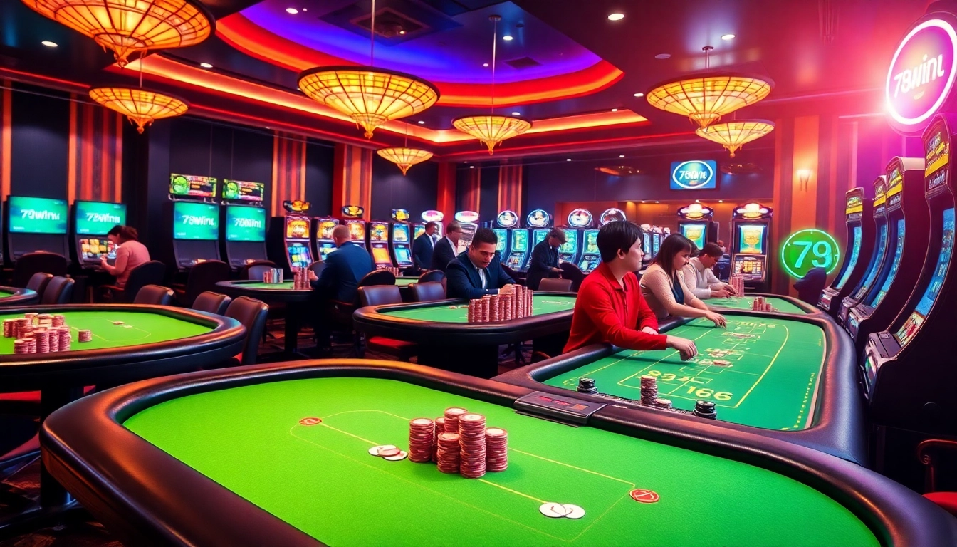 Exciting online gambling action at 78winn with vibrant casino elements.