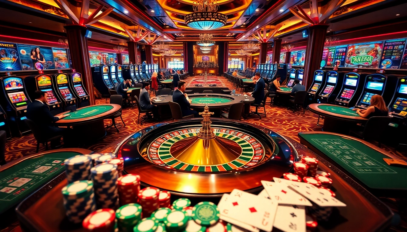 Experience thrilling gameplay at https://9dbett.com.br with an exciting casino scene showcasing roulette, cards, and chips.