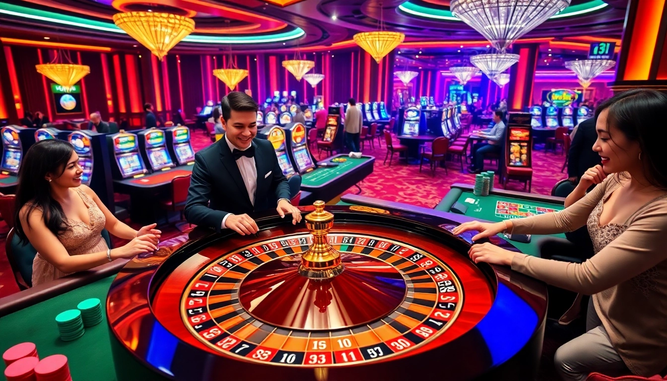 RR88 engaging roulette game scene with vibrant atmosphere and professional dealers.