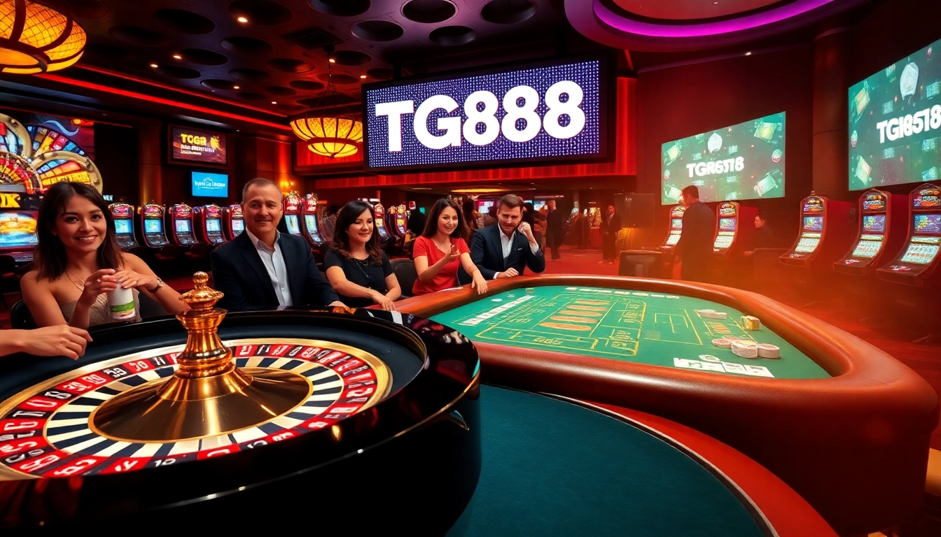 Players winning at a roulette table with casino chips, highlighting TG88 excitement in the atmosphere.