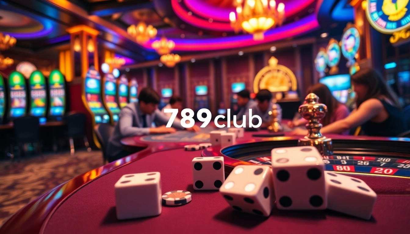 Players enjoying table games and slots at 789club casino, highlighting a luxurious gaming experience.