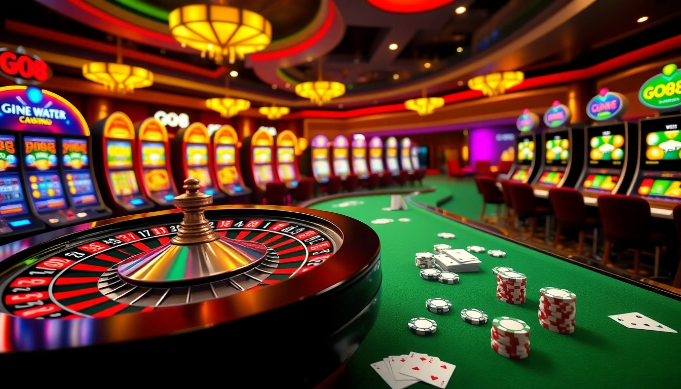 Experience the thrill of winning at GO88 as poker chips and cards surround a glamorous casino setup.