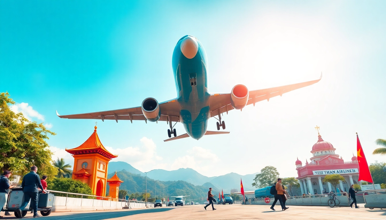 Experience the Vietnam Airlines VN168 flight taking off, highlighting travel vibrancy and scenic beauty.