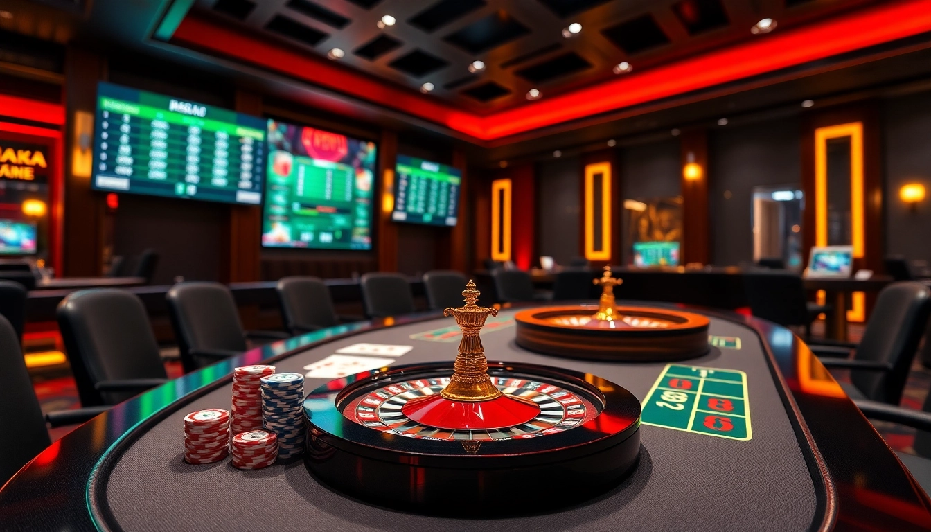 Exciting online gambling atmosphere at 88i featuring casino tables and vibrant betting options.