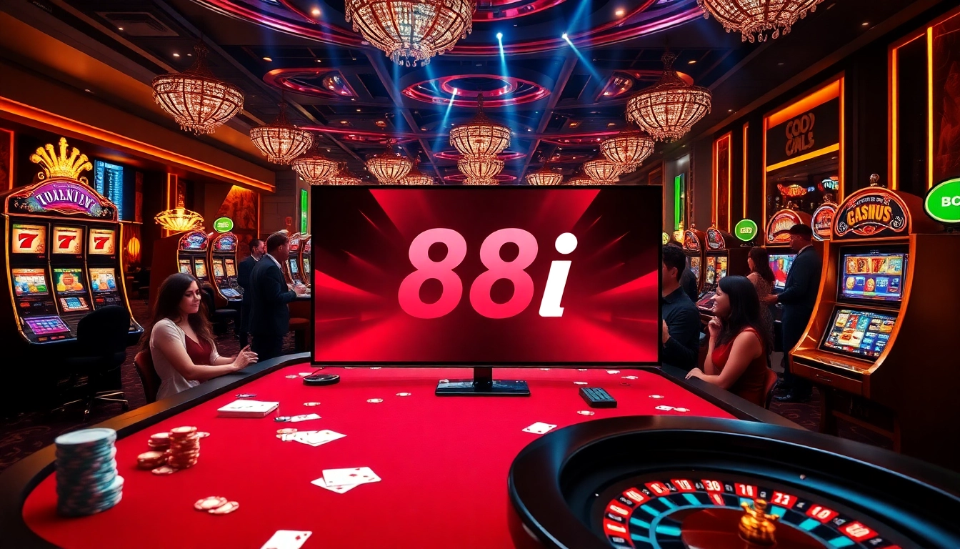 Players engaging with the interactive 88i online casino, experiencing thrilling games with vibrant visuals.