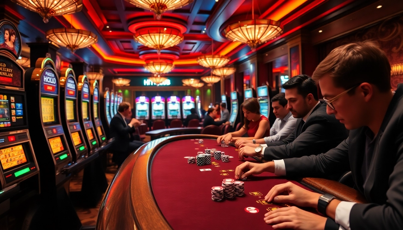Experience excitement at HITCLUB with stunning casino tables and engaging players.