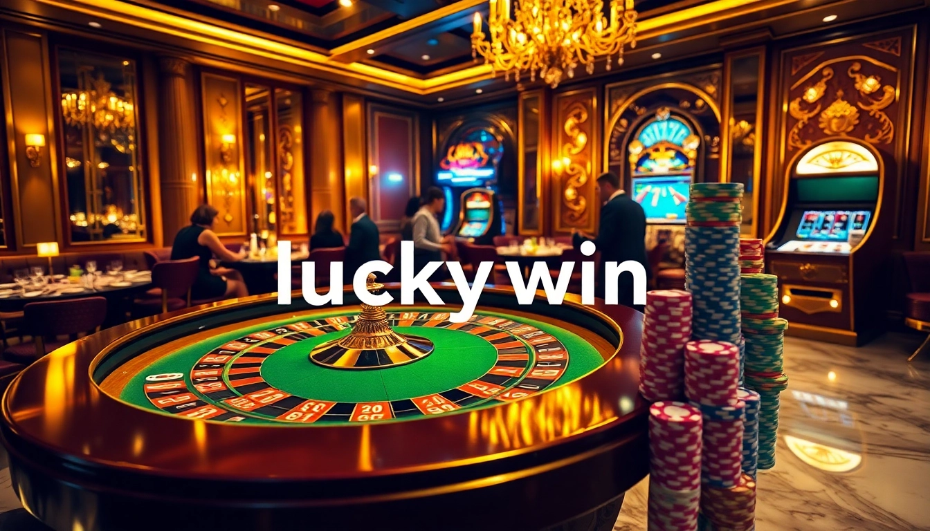 Experience the excitement of luckywin at a vibrant casino with roulette, cards, and poker chips.