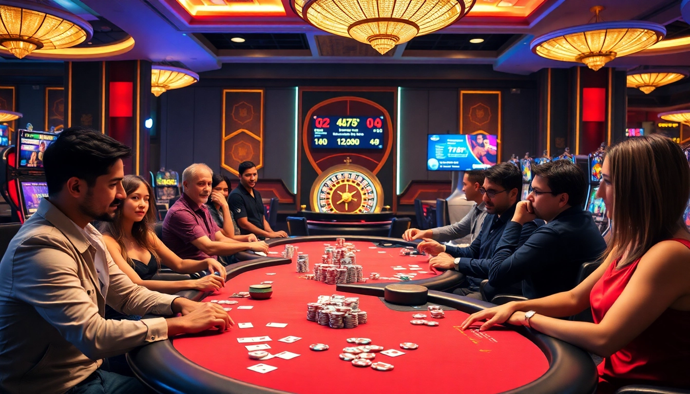 Engaged players enjoying varied games at the exciting 789club casino, showcasing thrilling experiences and vibrant atmosphere.