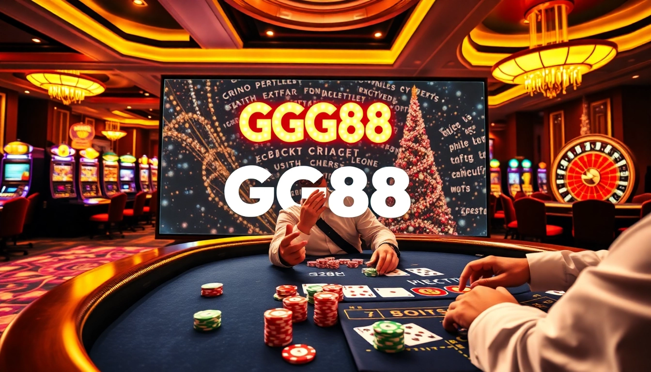 Experience thrilling gameplay at GG88.christmas with engaging casino tables and vibrant slot machines.