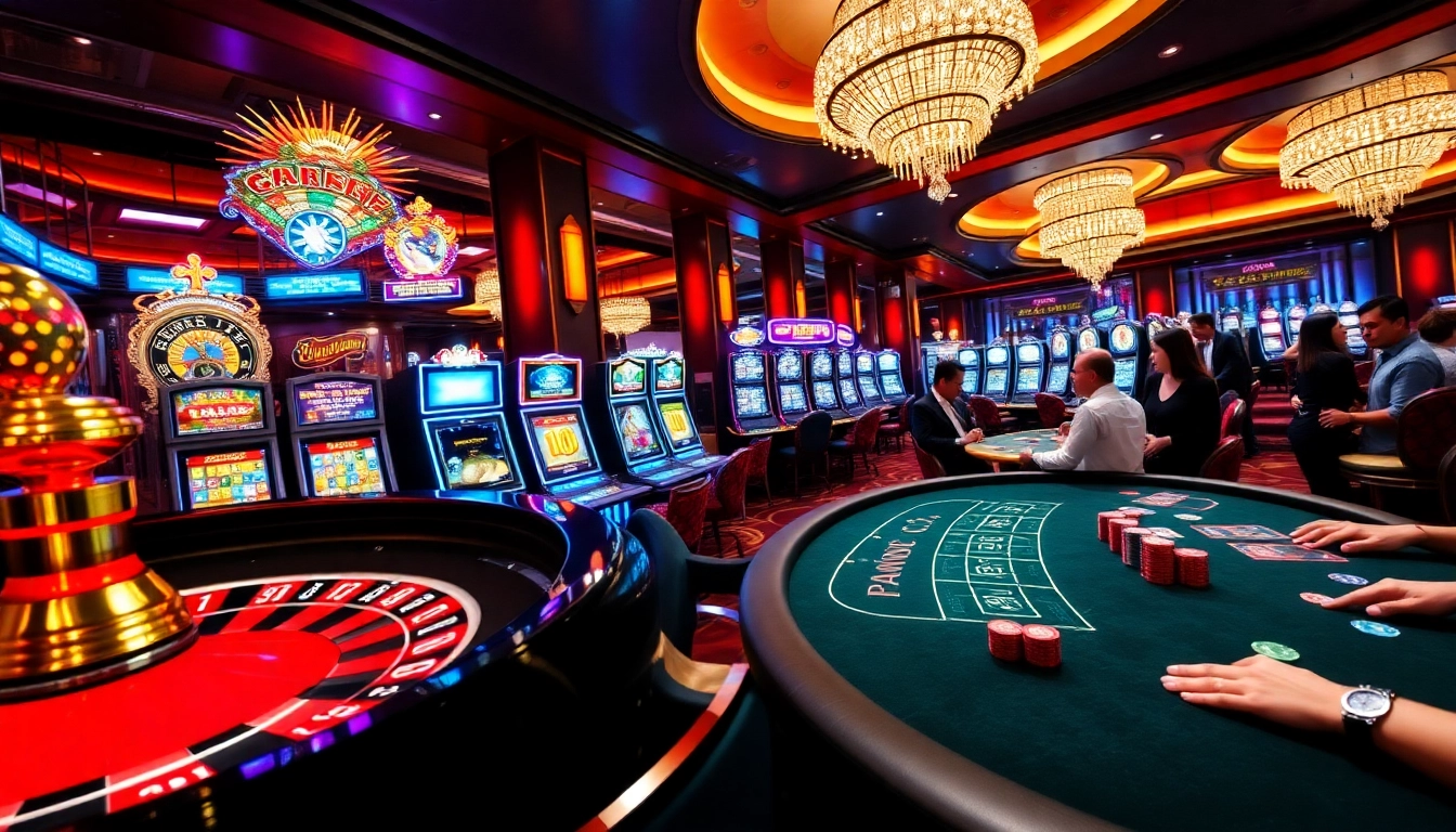 Experience the excitement of live gambling at Nhà cái Haywin with vibrant slot machines and elegant poker tables.