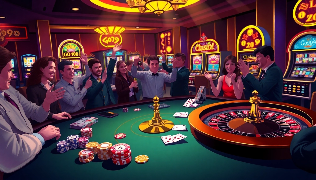 Experience the thrill of Go99 at an upscale casino table with poker chips and cards.