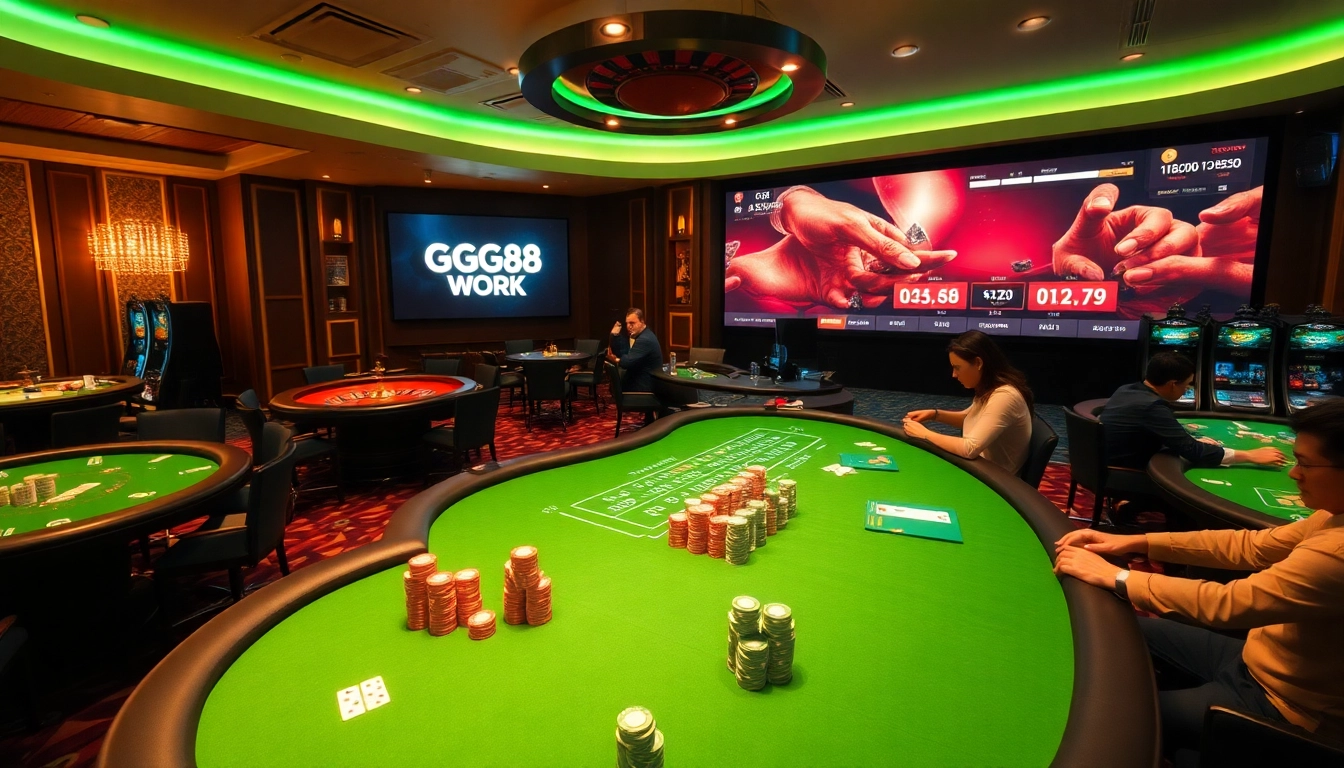 Experience the thrill of GG88 WORK at a vibrant casino, filled with exciting games and energetic players.