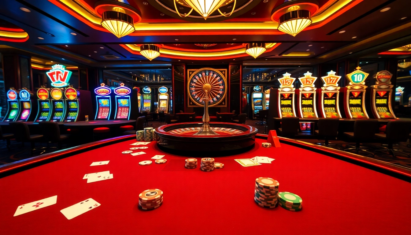Players enjoying MK 8 at a luxurious casino table filled with cards and chips.