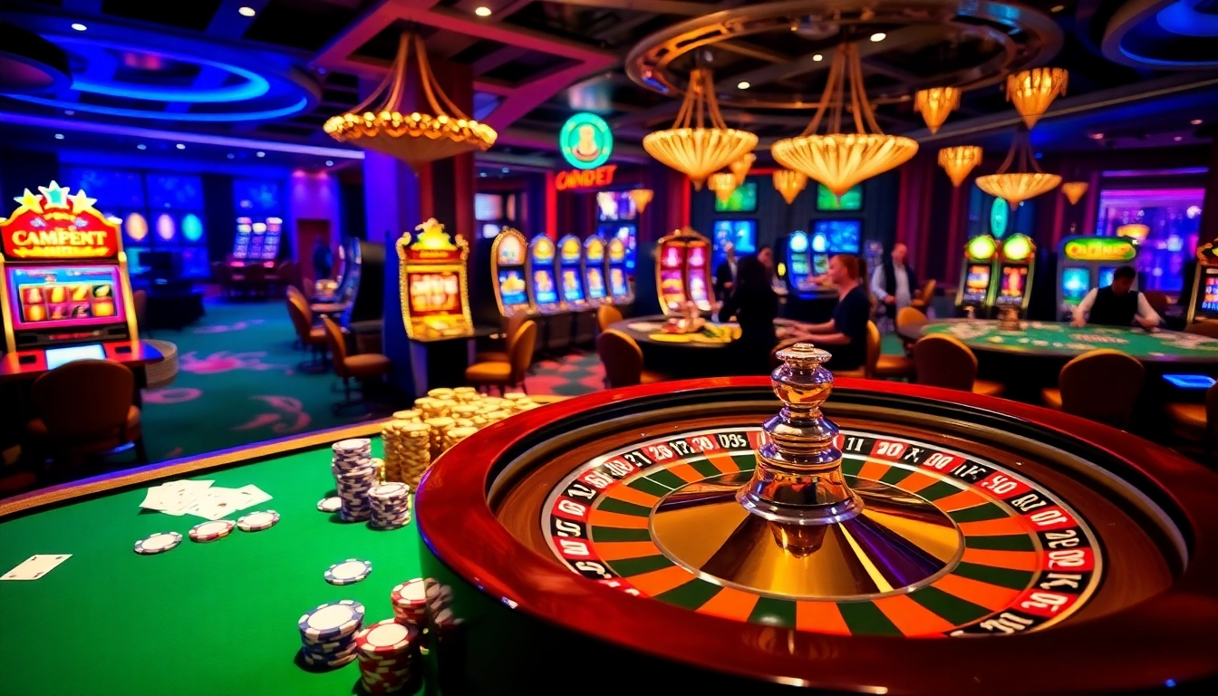 Trải nghiệm cảm giác hồi hộp tại https://luck8.com với cảnh casino sống động có roulette, máy đánh bạc và các trò chơi poker.