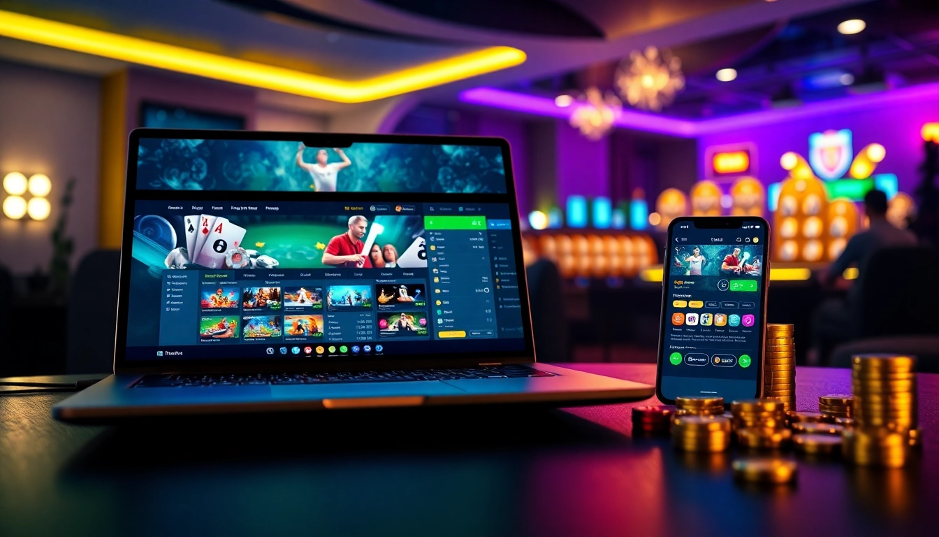 Vibrant representation of stimmgewitter.org showcasing an online betting platform with exciting game visuals and user-friendly design.