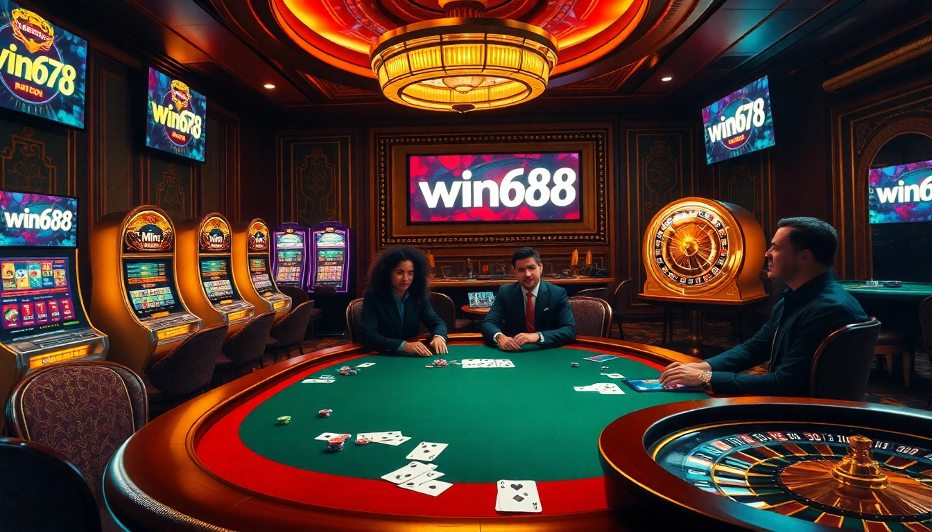 Experience the thrill of casino games with win678, featuring poker, roulette, and vibrant slot machines.