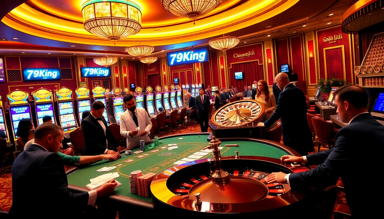Experience the thrill of winning at 79King's luxurious casino with vibrant tables and exciting gaming action.