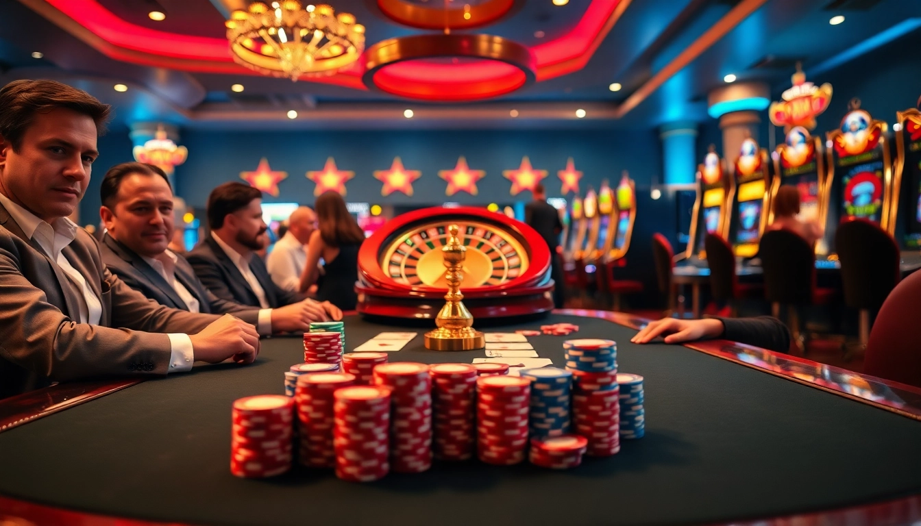 Gambling excitement at https://88vv.media/ with poker players at a luxury casino table.