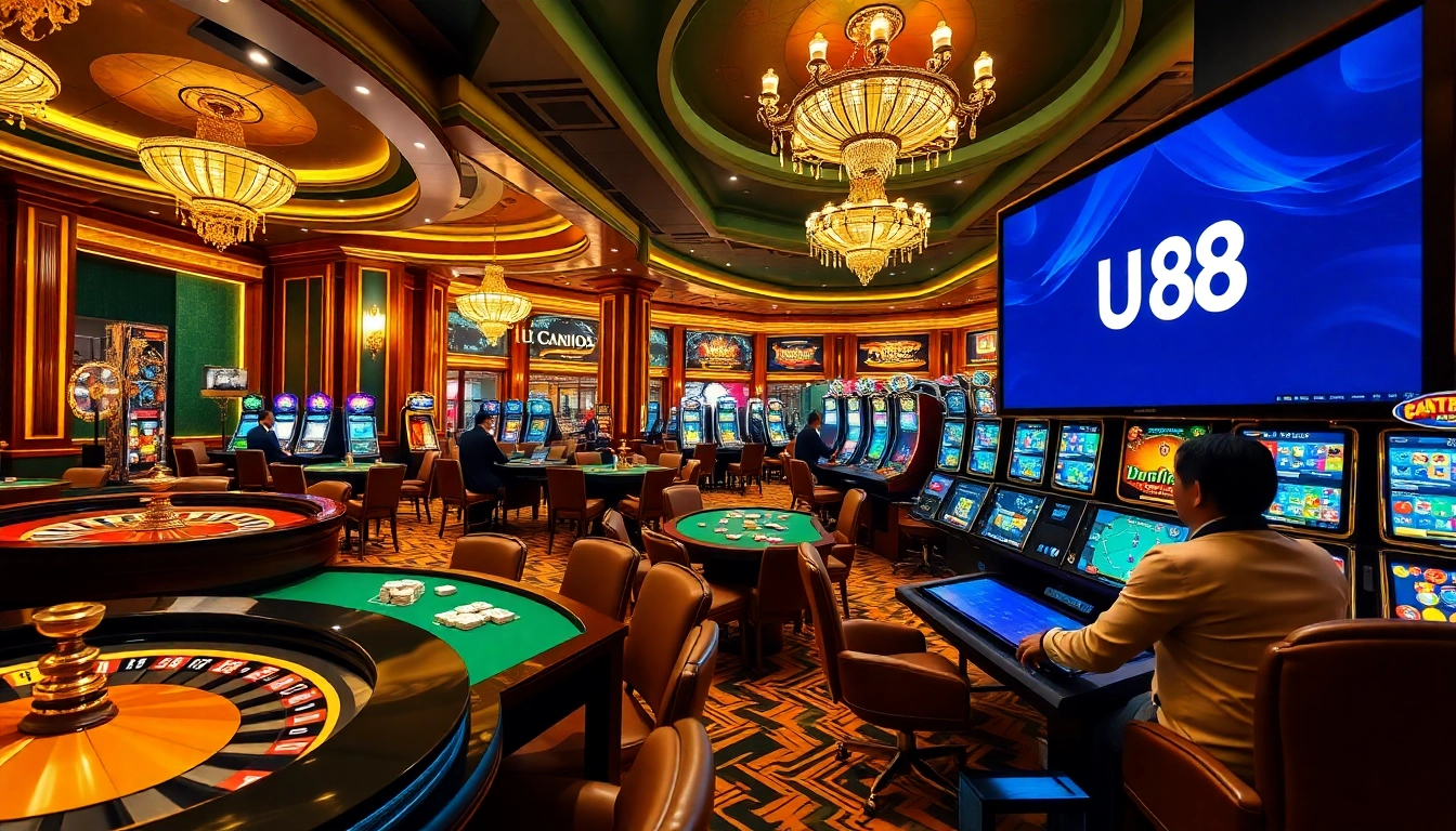 Experience the thrill of UU 88 with vibrant casino games and luxury betting elements.
