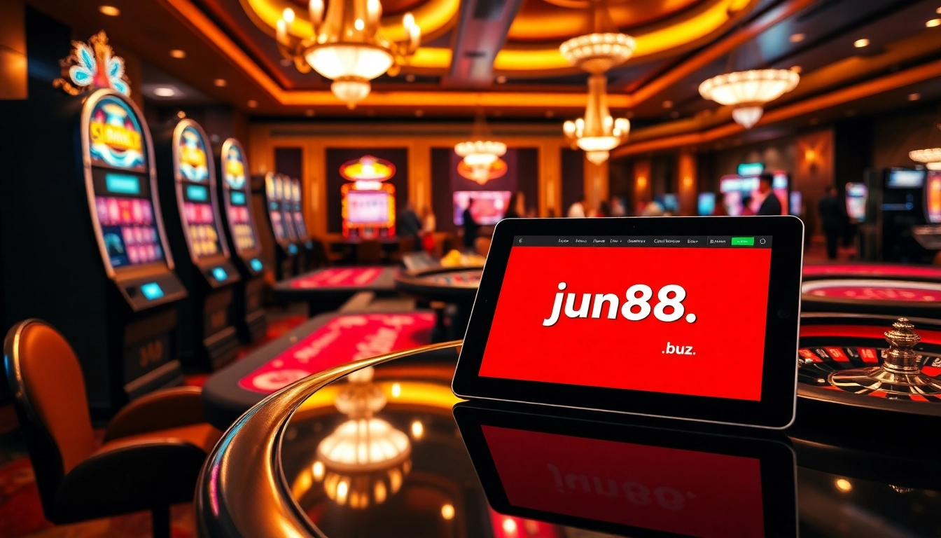 Experience high-stakes gameplay at https://jun88.buzz/ with vibrant casino tables and online gaming excitement.