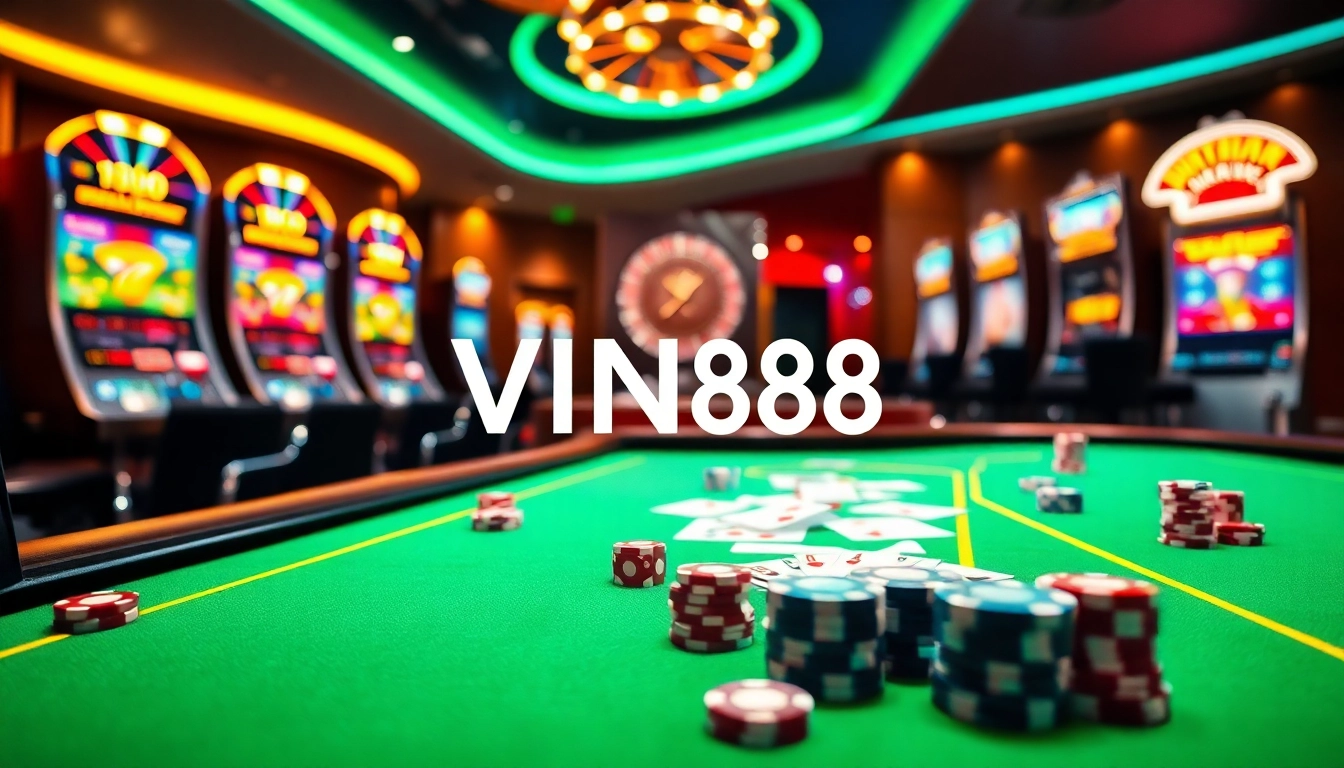 Experience the thrill of VIN88 with exciting casino games and vibrant gaming elements.