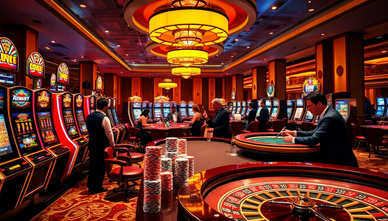 Experience the excitement at rikvip.mx with players enjoying thrilling casino games and elegant tables.