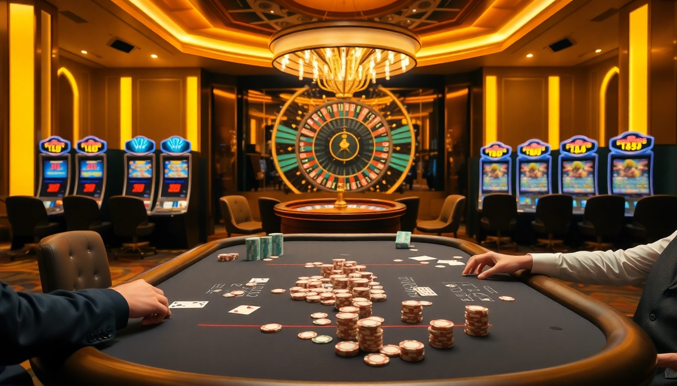 Experience thrilling gameplay at nhà cái S8 with a luxurious casino atmosphere featuring poker, roulette, and jackpot games.