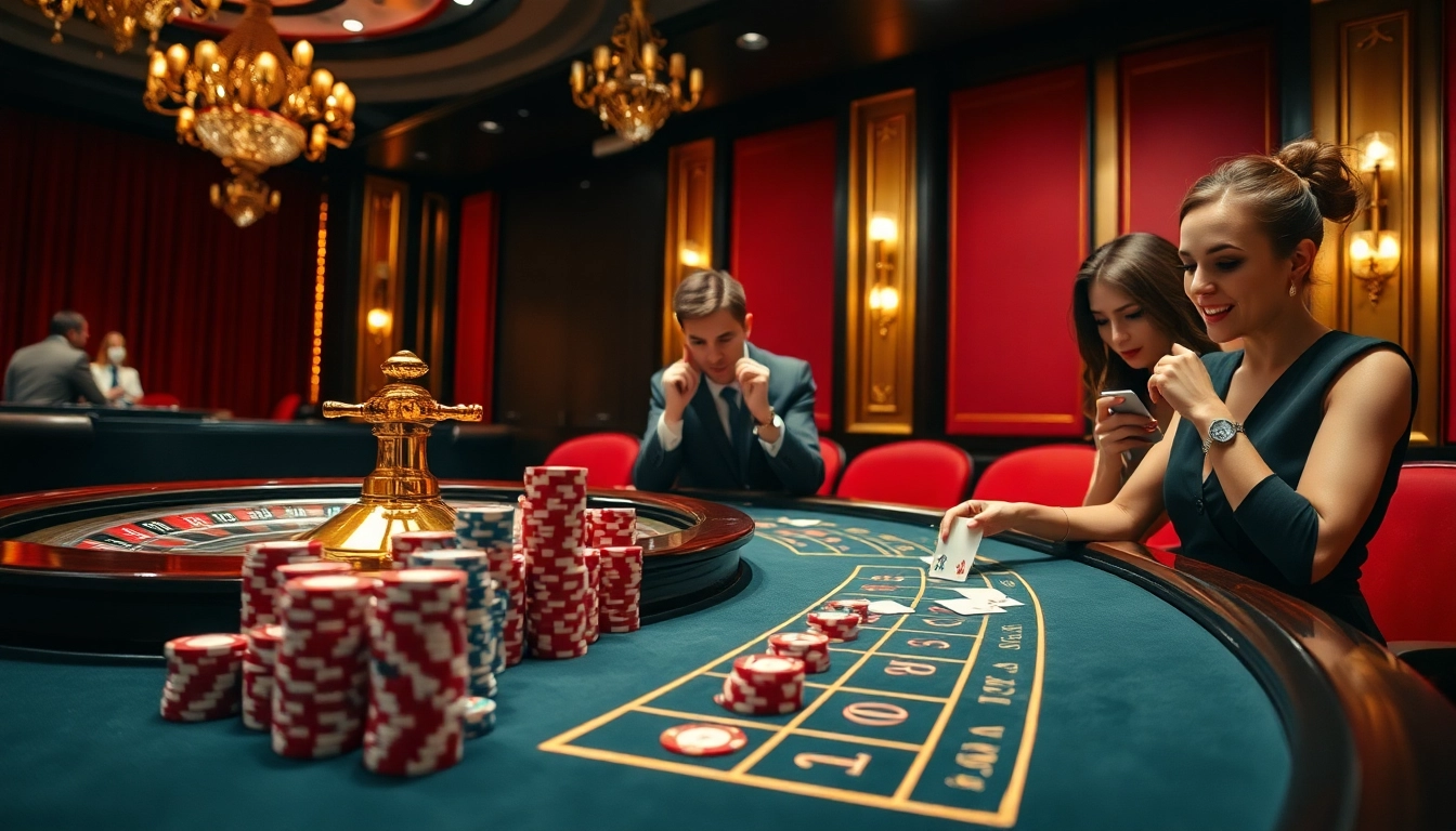 Experience the thrill of online gambling with okwin at a vibrant casino table filled with action.