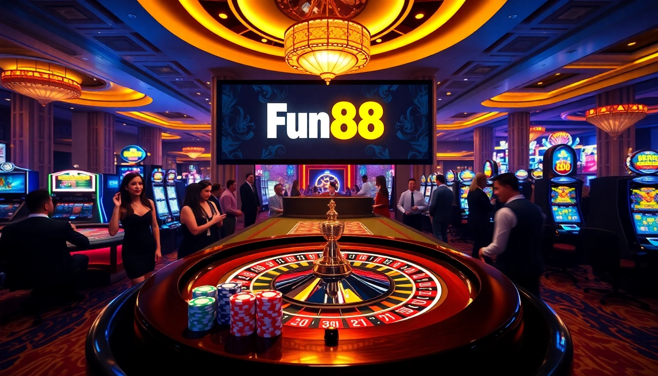 Experience the thrilling world of fun88 with dynamic gaming action at a luxurious casino.