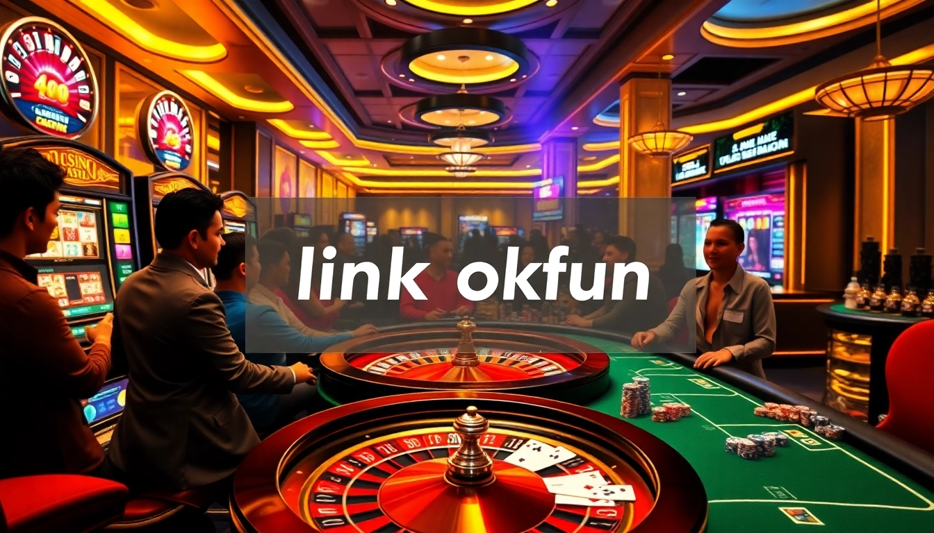 Experience the thrill of online gaming with a vibrant scene from link okfun, showcasing an interactive digital casino environment.