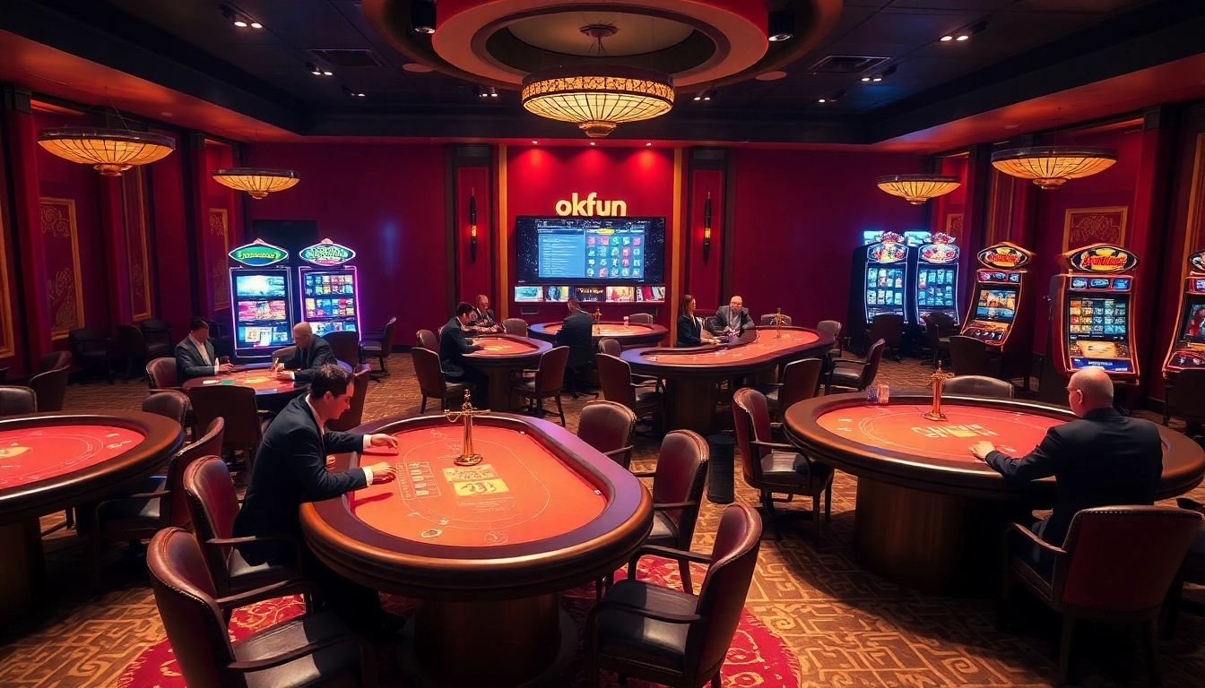 Experience the thrill of gambling at okfun's vibrant casino tables and engaging environments.