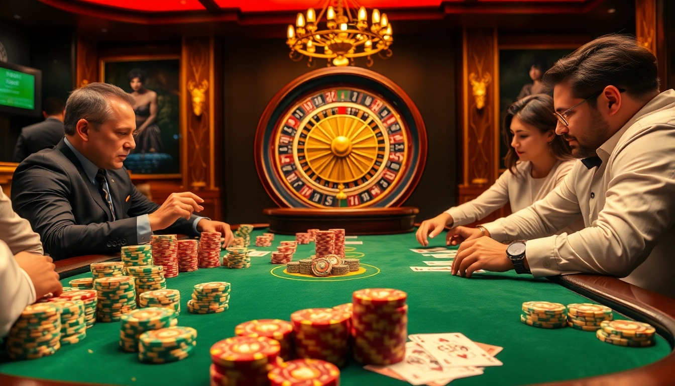 Experience thrilling gaming at thabethome com with vibrant casino visuals showcasing poker action.