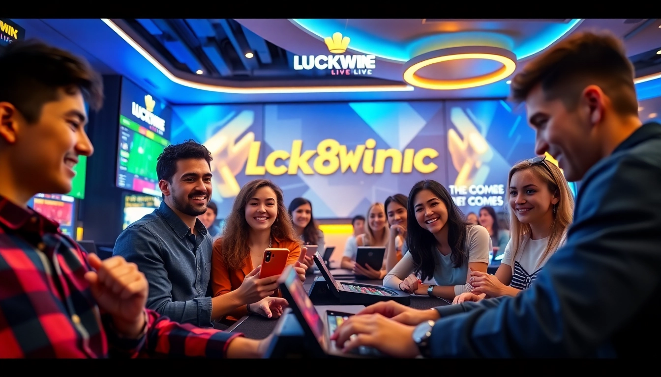 Engaged players enjoying a vibrant online gaming experience at luck8win.live, featuring sports betting and casino games.