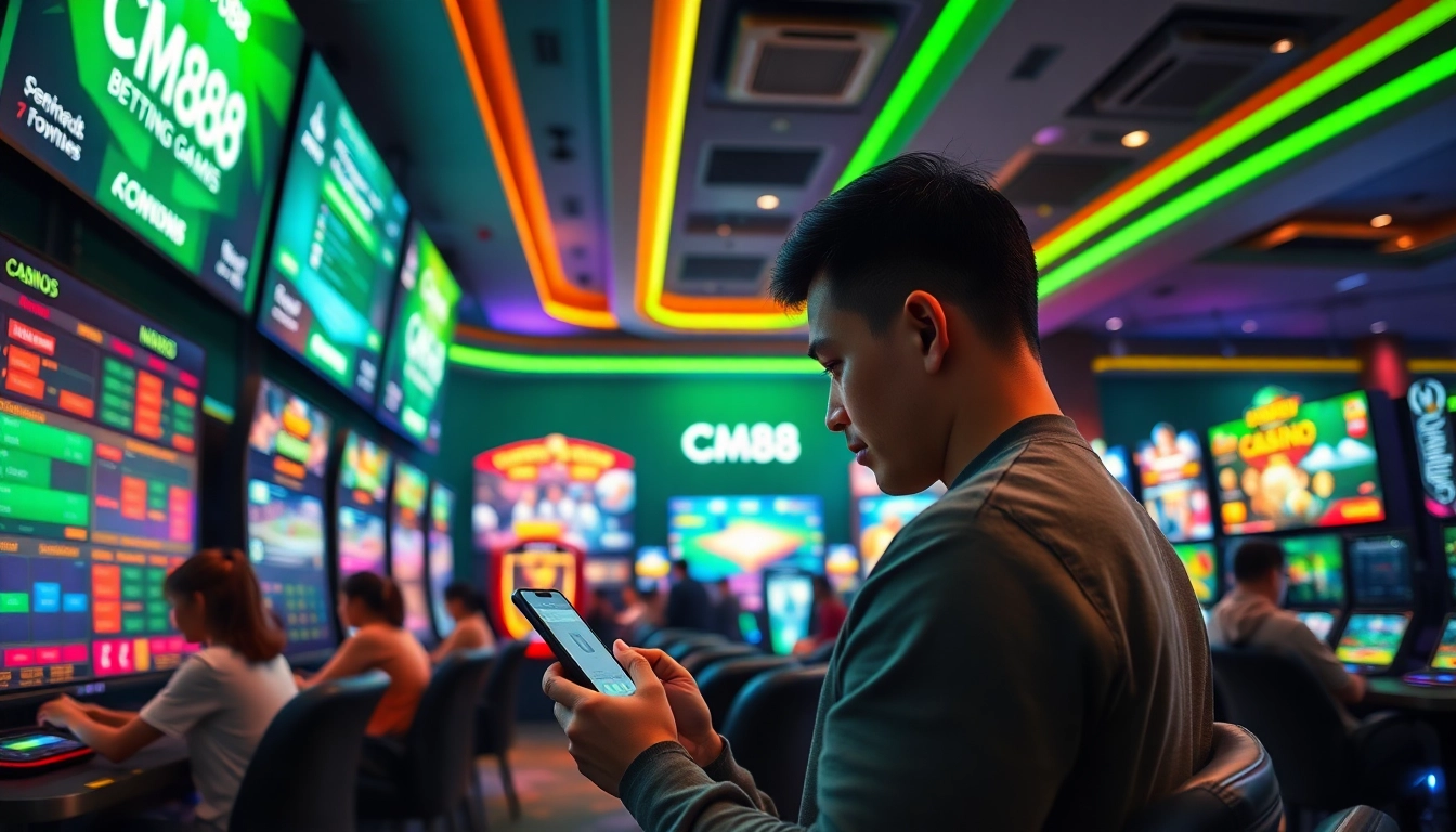 Players enjoying games and betting options at CM88, highlighting the interactive and engaging gaming experience.