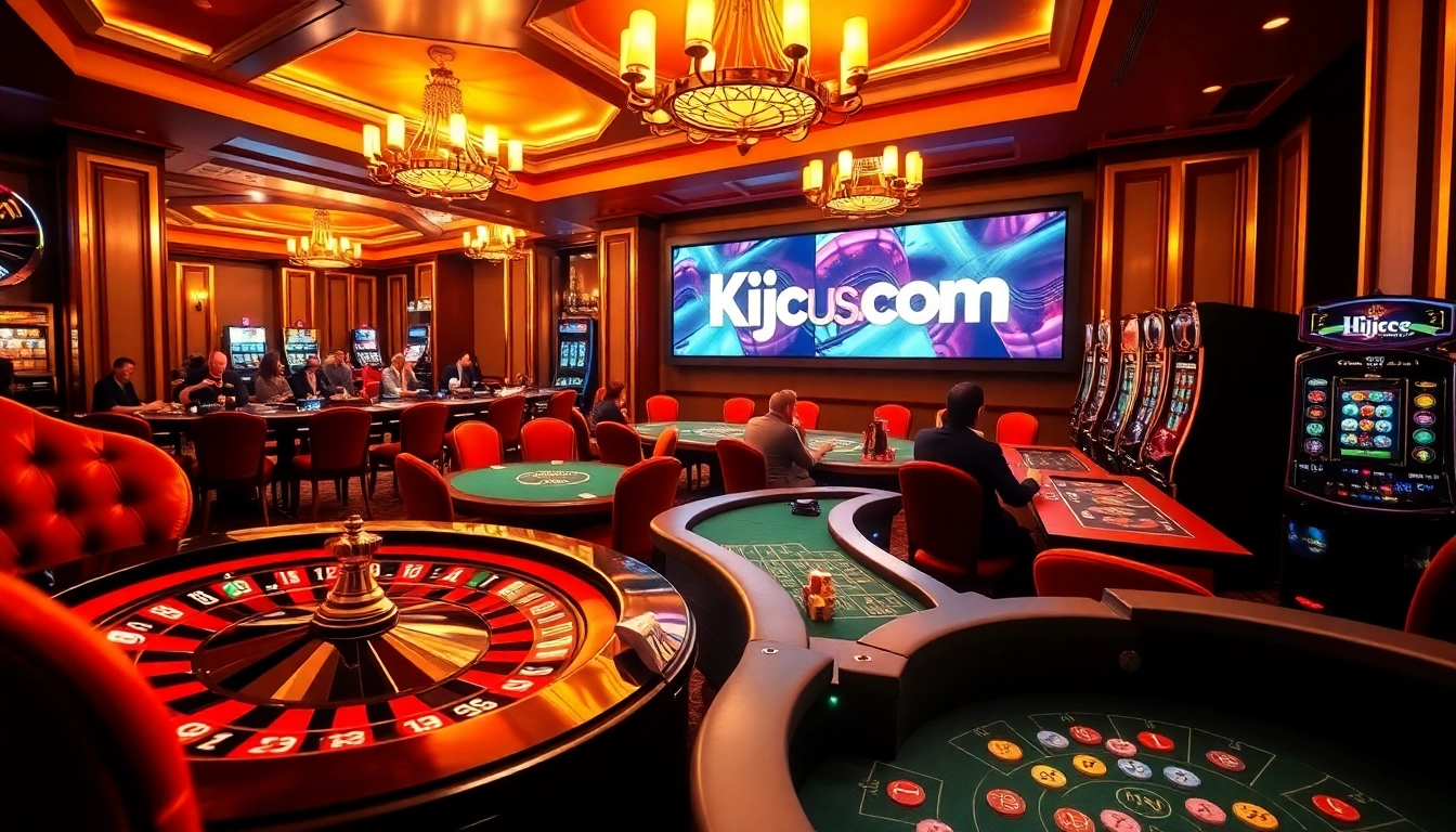 Kjc us com showcases an exciting casino scene with high-stakes poker and roulette excitement.