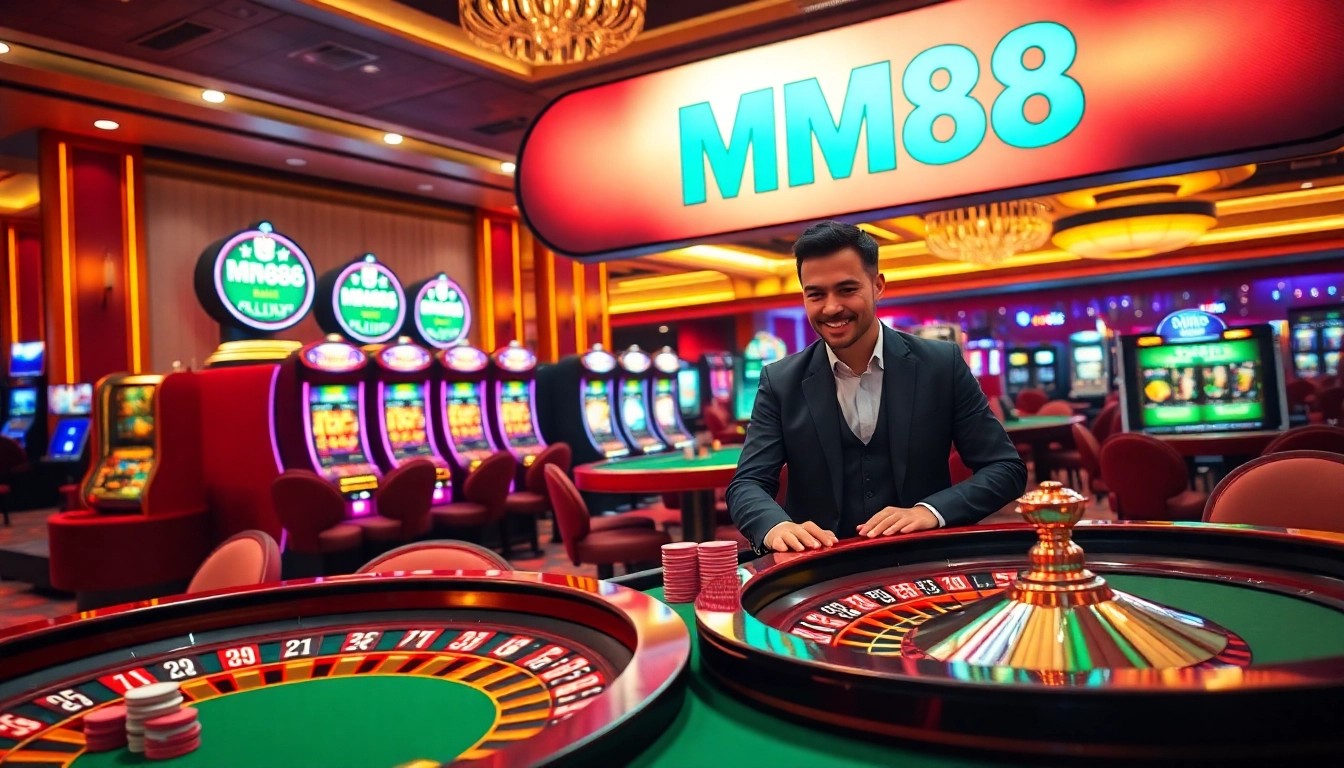 Experience exhilarating gameplay at MM88 with vibrant casino tables and thrilling action.