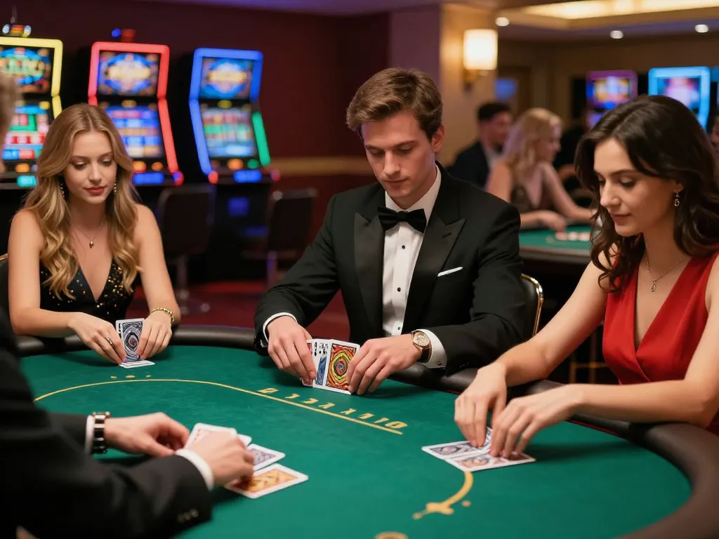 gmnc players enjoying intense poker action in luxurious casino setting