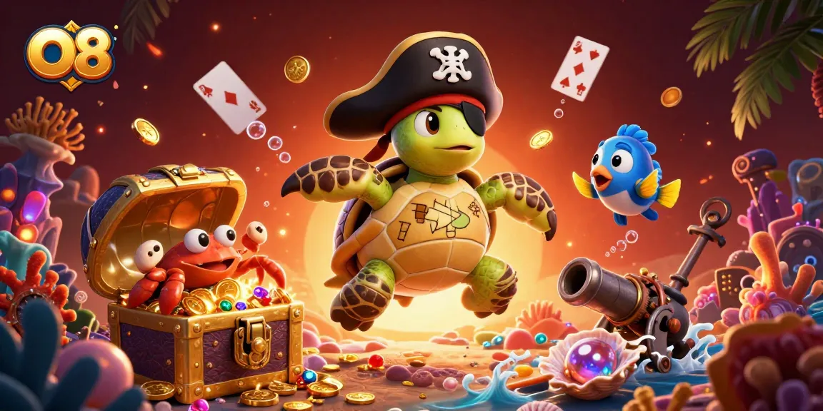 Experience vibrant gameplay at O8 with colorful characters and dynamic casino elements in a stunning illustration.